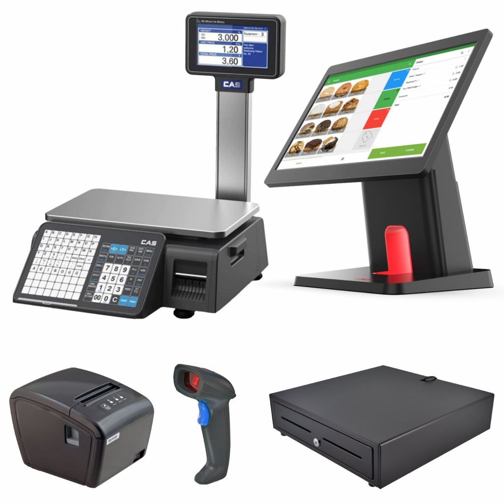 Cash register with scale discount