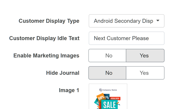 Customer display screen